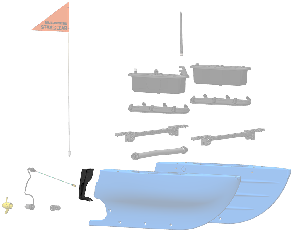 BlueBoat Hull Fairings BlueRobotics